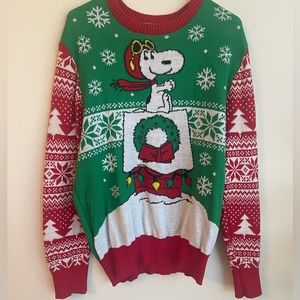 Snoopy ugly Christmas sweater 2xl fits like XL